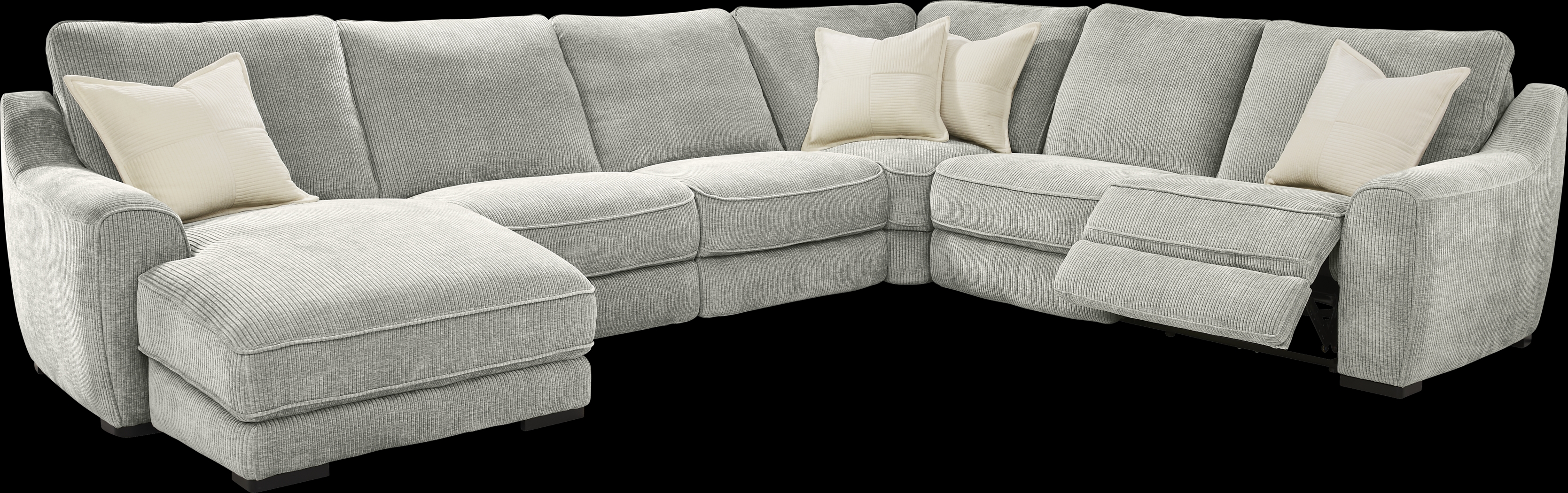 Somerset Gray 6 Pc Dual Power Reclining Sectional - Thumbnail - Image 1