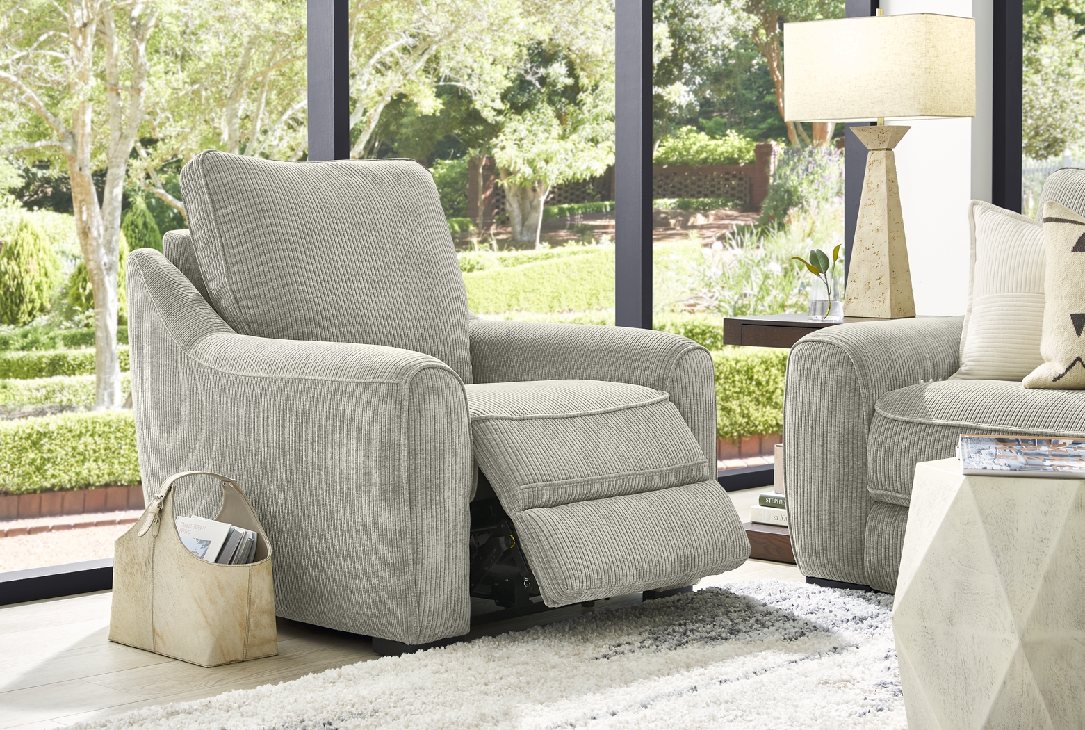 Somerset Gray Dual Power Recliner - Thumbnail - Image 3