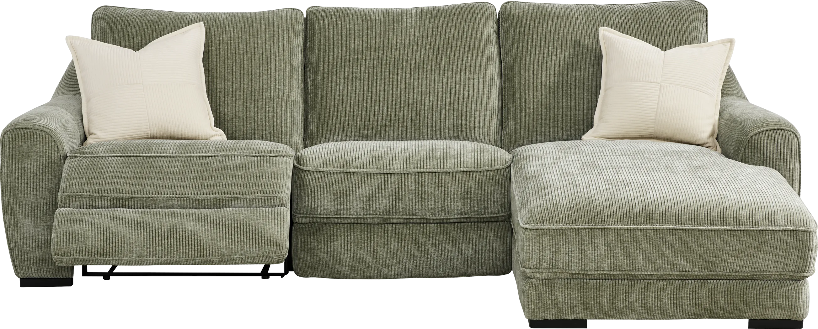 Somerset Green 3 Pc Dual Power Reclining Sectional - Thumbnail - Image 1