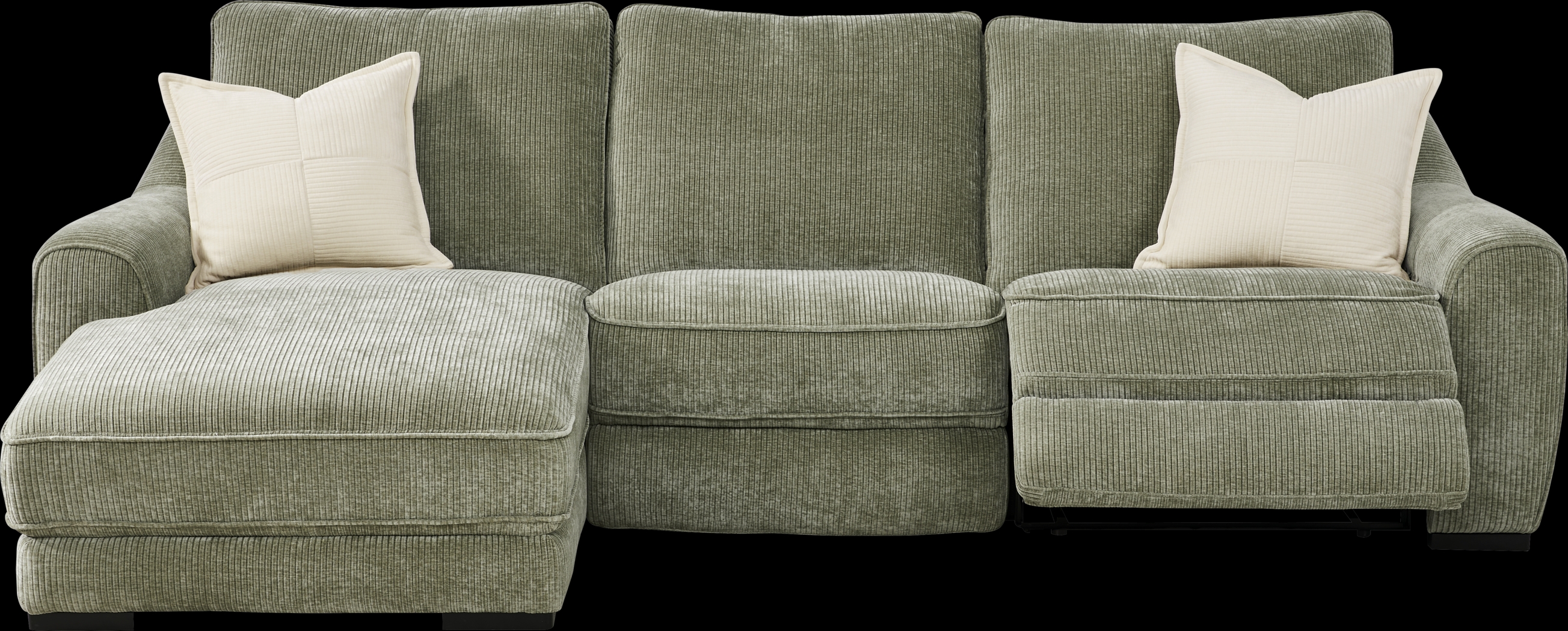 Somerset Green 3 Pc Dual Power Reclining Sectional - Thumbnail - Image 1