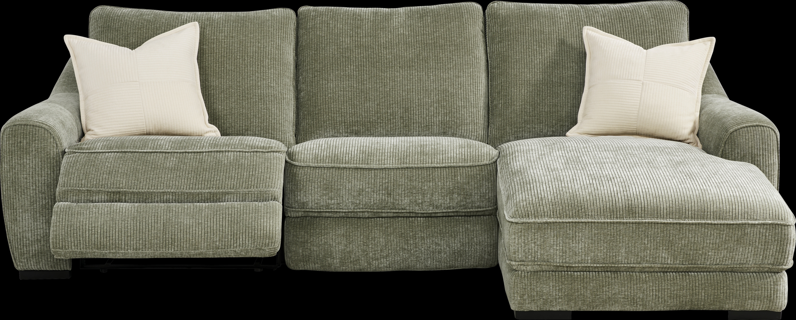 Somerset Green 3 Pc Dual Power Reclining Sectional - Thumbnail - Image 1