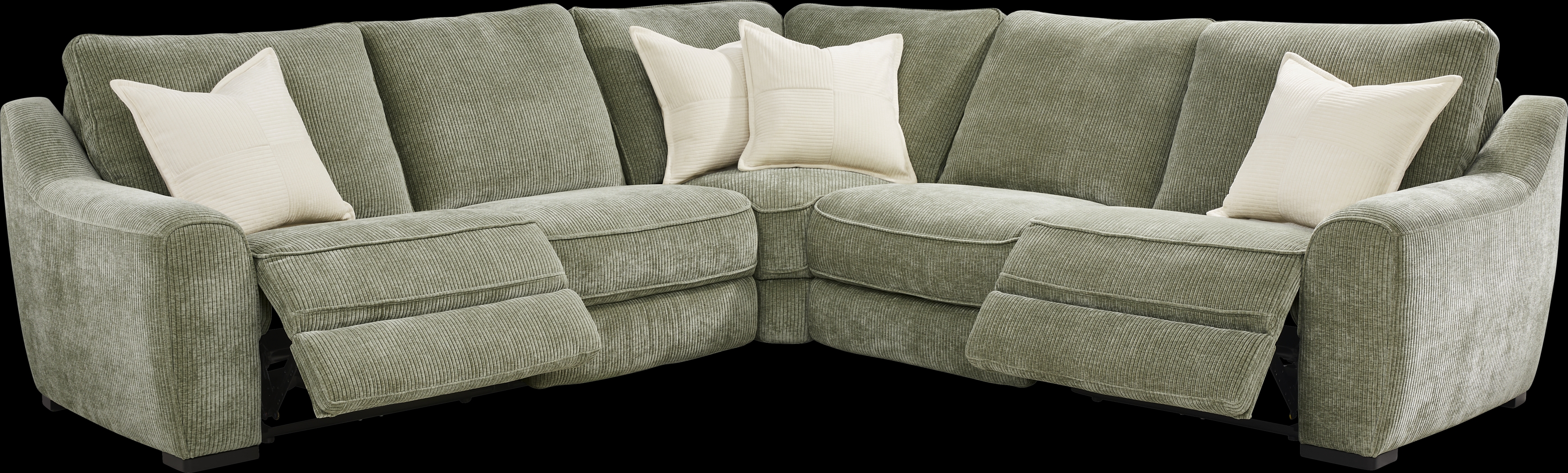 Somerset Green 5 Pc Dual Power Reclining Sectional - Thumbnail - Image 1