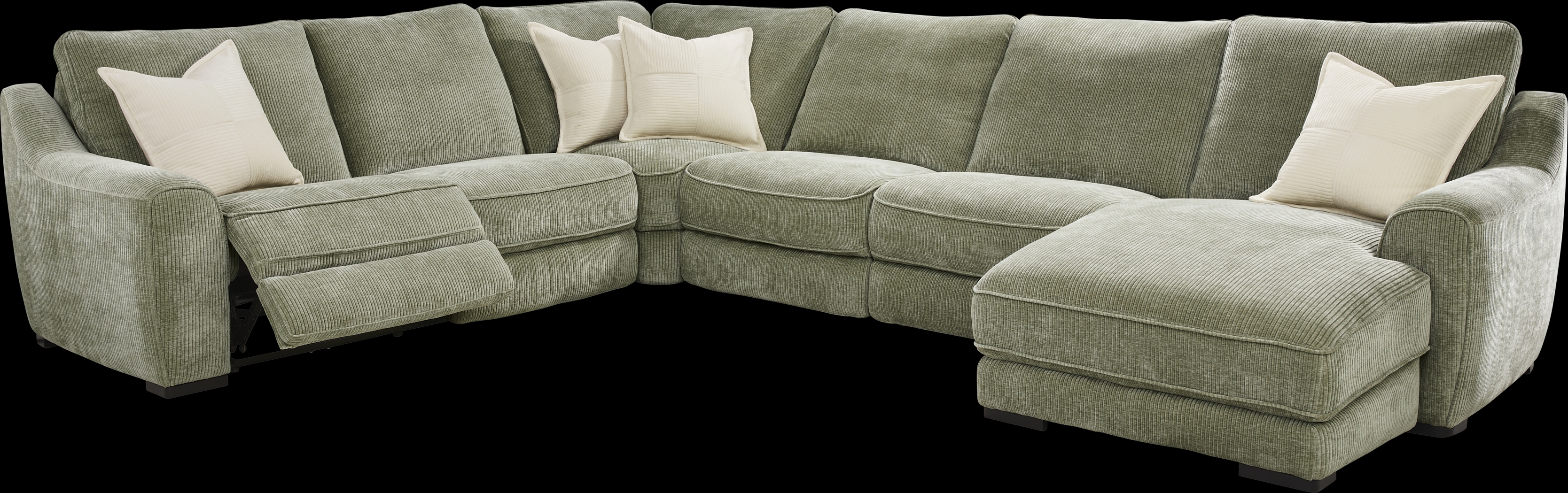 Somerset Green 6 Pc Dual Power Reclining Sectional - Thumbnail - Image 1