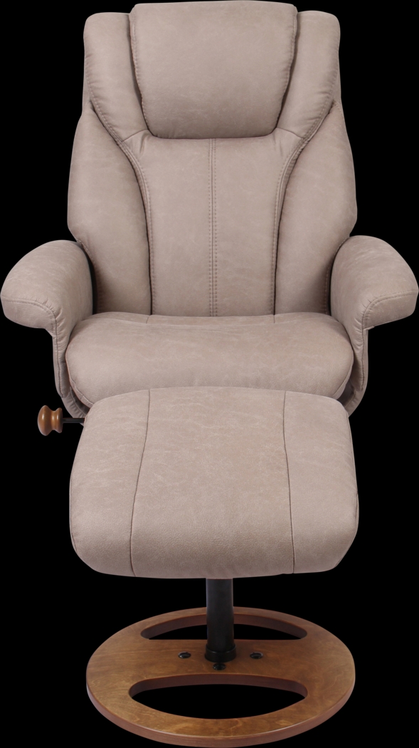 Somerset Way Gray Recliner and Ottoman - Thumbnail - Image 2