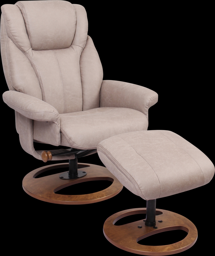 Somerset Way Gray Recliner and Ottoman - Thumbnail - Image 1