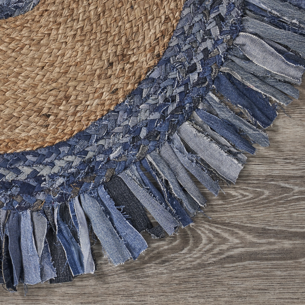 Sonaha Blue 5'6 Round Rug - Thumbnail - Image 3
