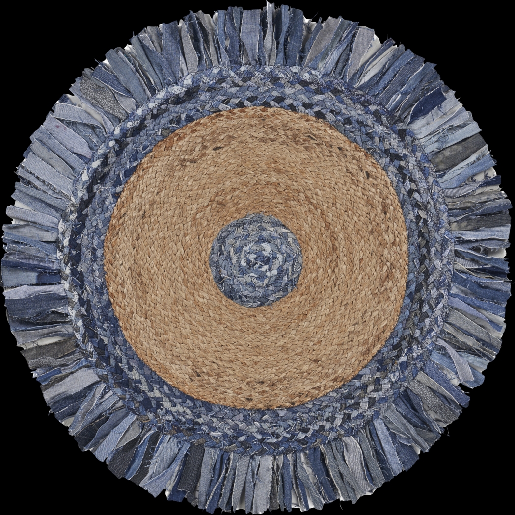 Sonaha Blue 5'6 Round Rug - Thumbnail - Image 1