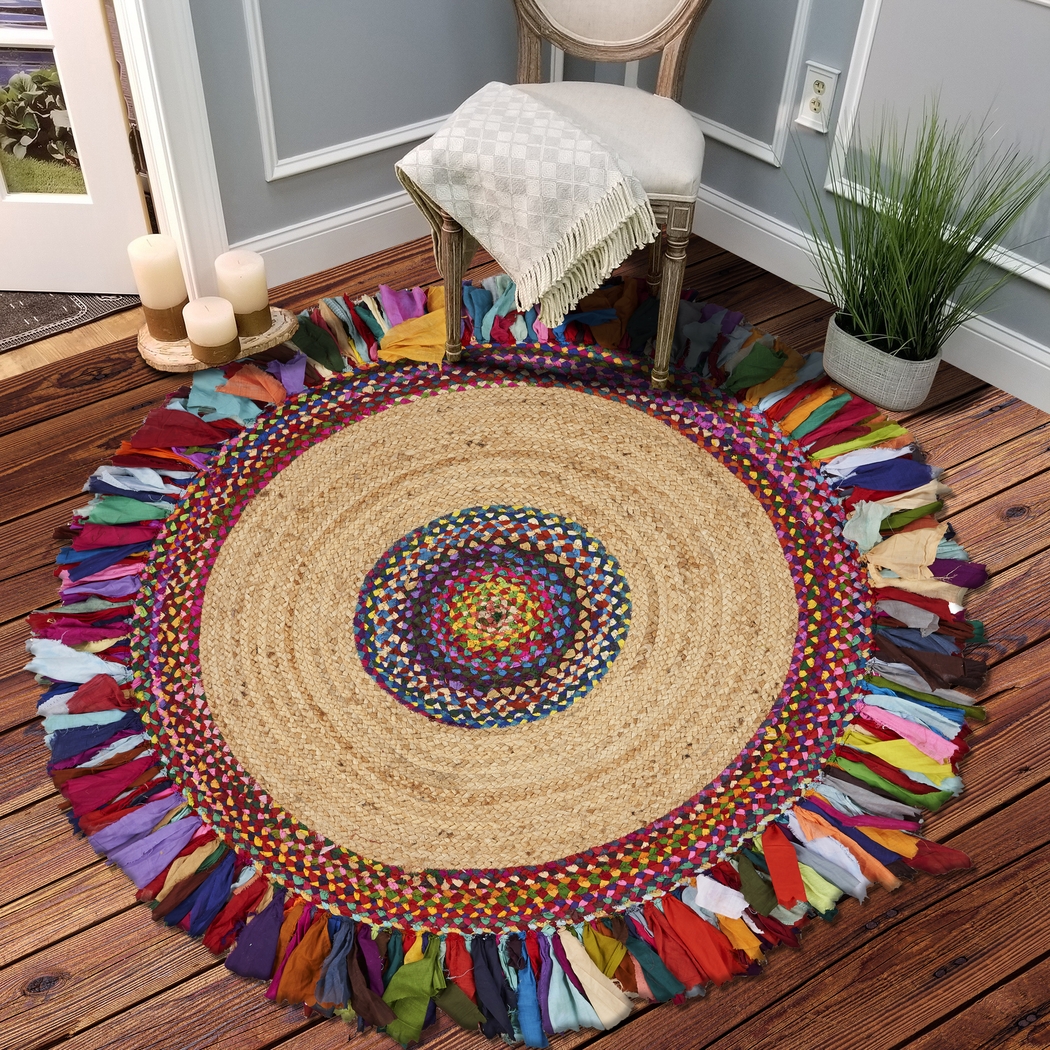 Sonaha Multi 3'6 Round Rug - Thumbnail - Image 2