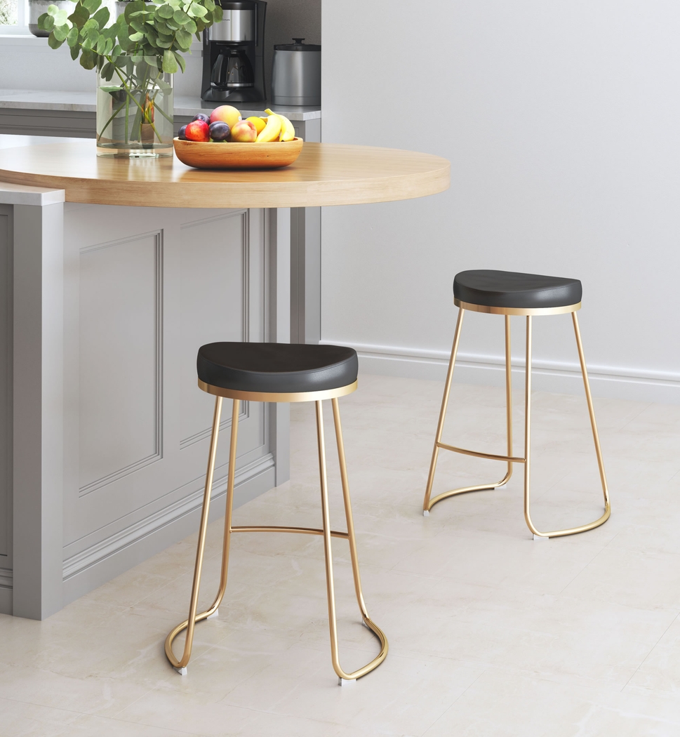 Sonali Black Counter Height Stool, Set of 2 - Thumbnail - Image 6