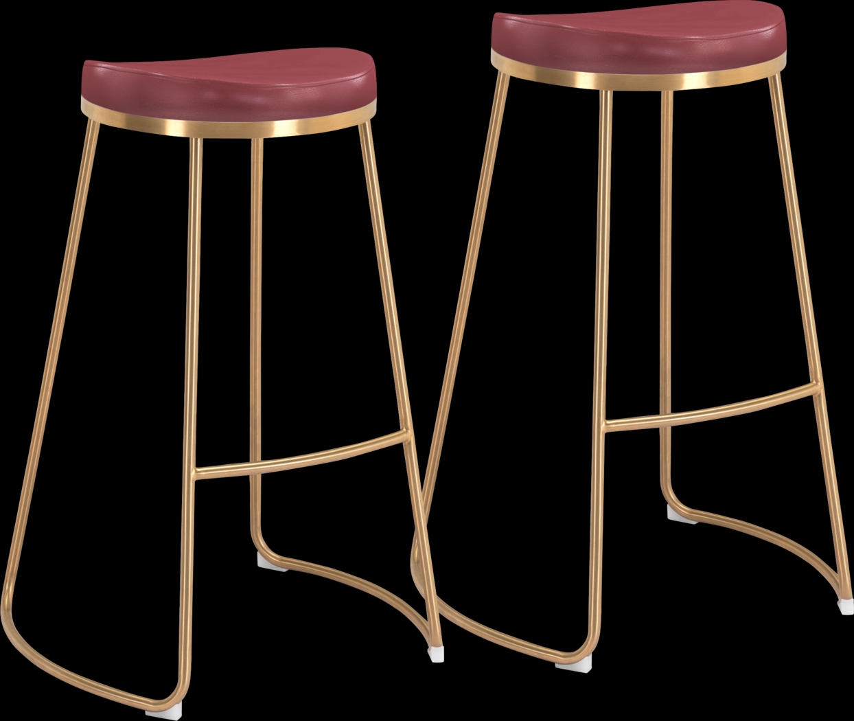 Sonali Burgundy Barstool, Set of 2 - Thumbnail - Image 1