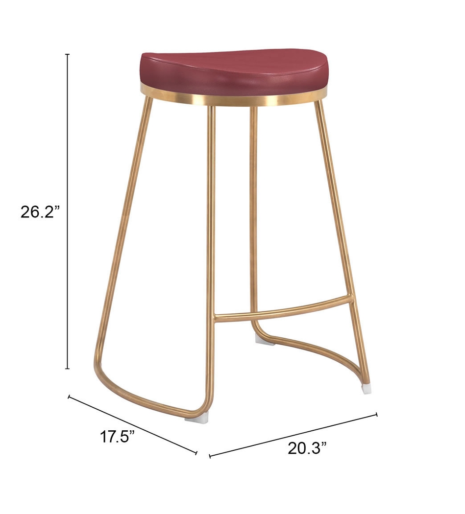 Sonali Burgundy Counter Height Stool, Set of 2 - Thumbnail - Image 7