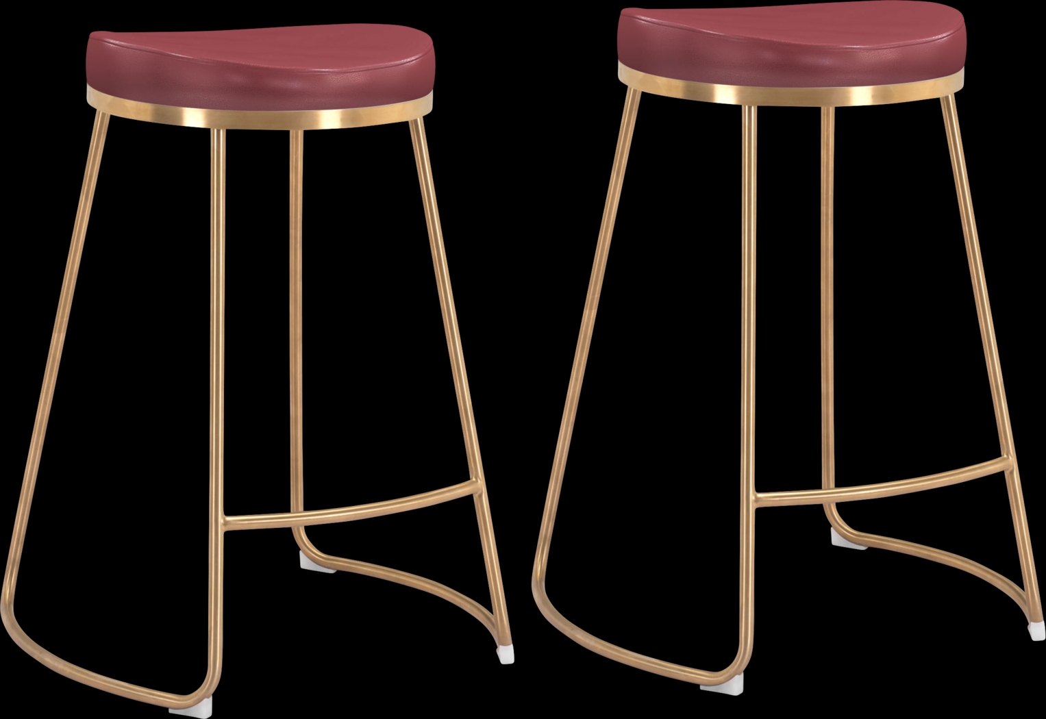 Sonali Burgundy Counter Height Stool, Set of 2 - Thumbnail - Image 1
