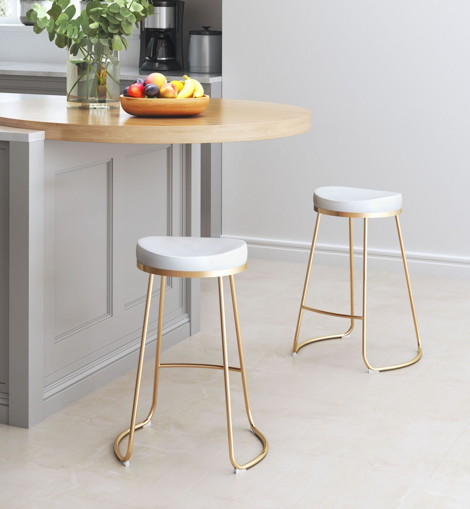 Sonali White Counter Height Stool, Set of 2 - Thumbnail - Image 7