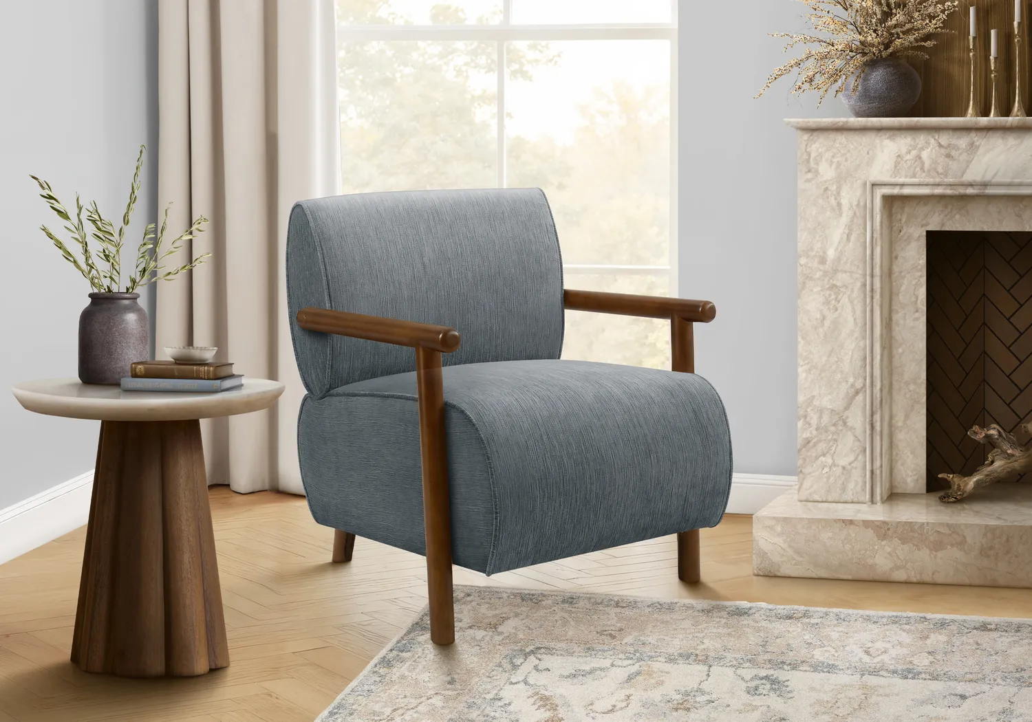 Songoro Blue Accent Chair - Thumbnail - Image 2