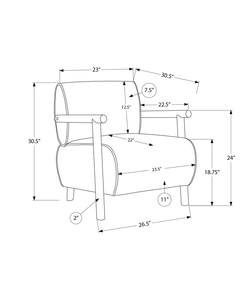 Songoro Gray Accent Chair - Thumbnail - Image 3