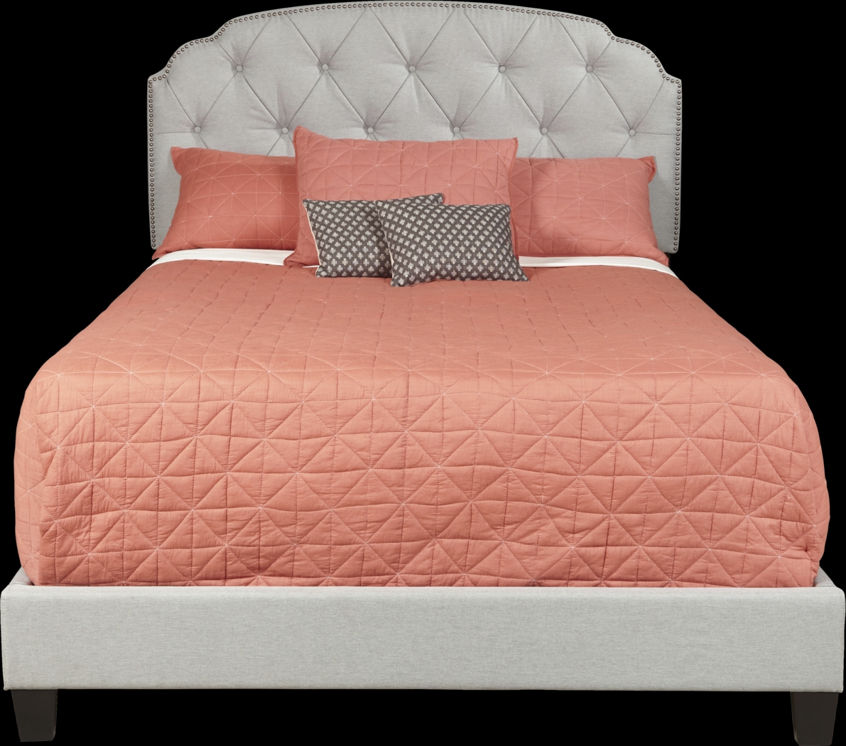 Sonya Gray Queen Upholstered Bed - Thumbnail - Image 1