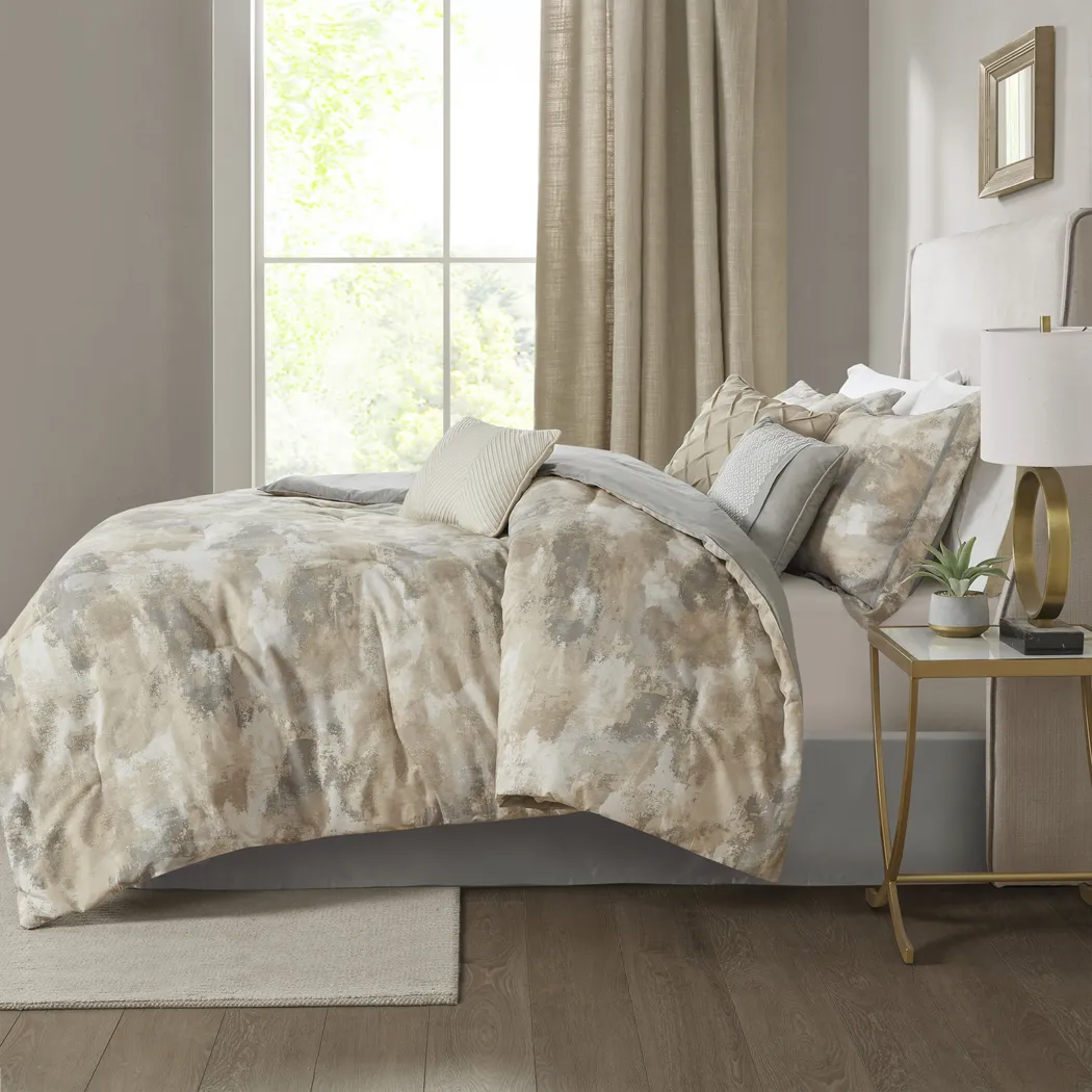 Sophora Gray 7 Pc California King Comforter Set - Thumbnail - Image 2