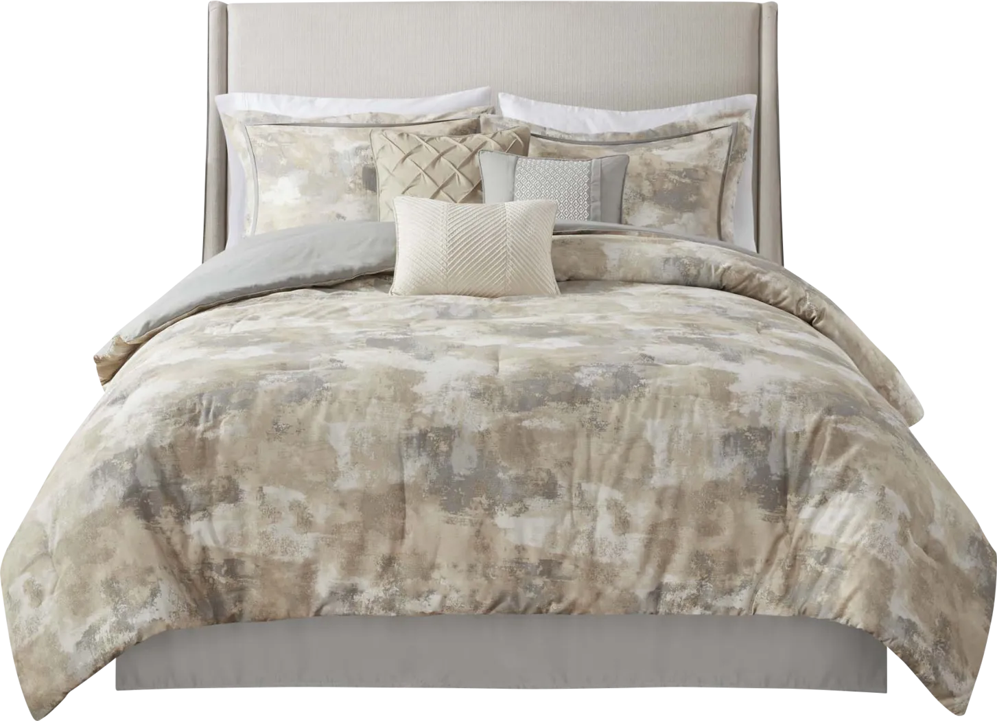 Sophora Gray 7 Pc California King Comforter Set - Thumbnail - Image 11
