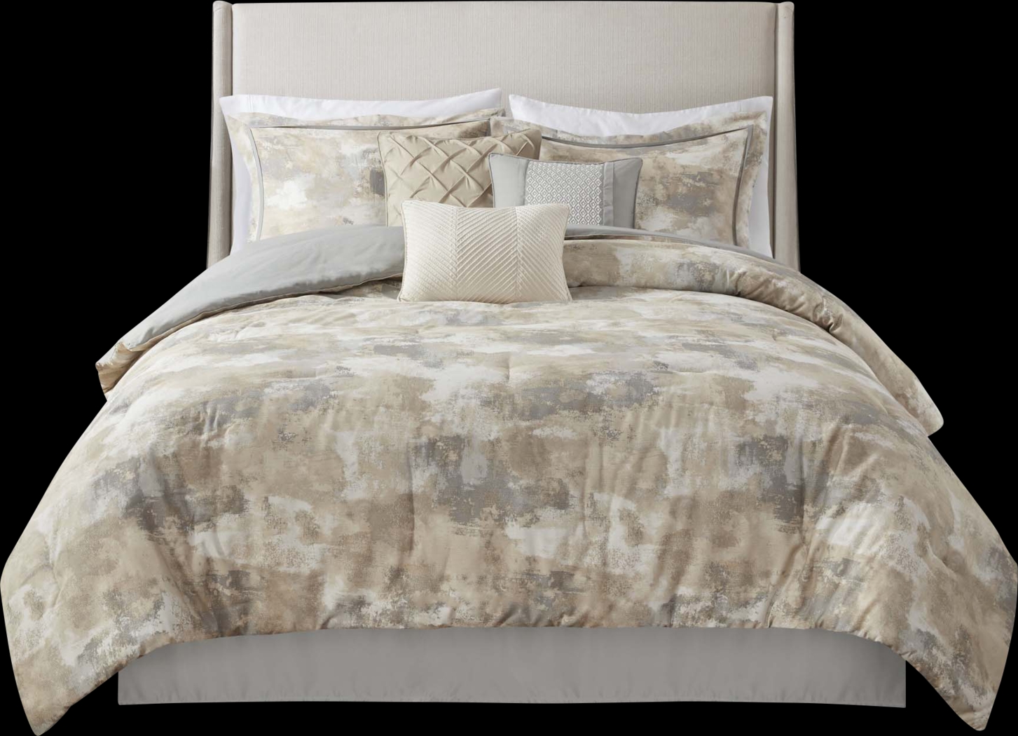 Sophora Gray 7 Pc Queen Comforter Set - Thumbnail - Image 11