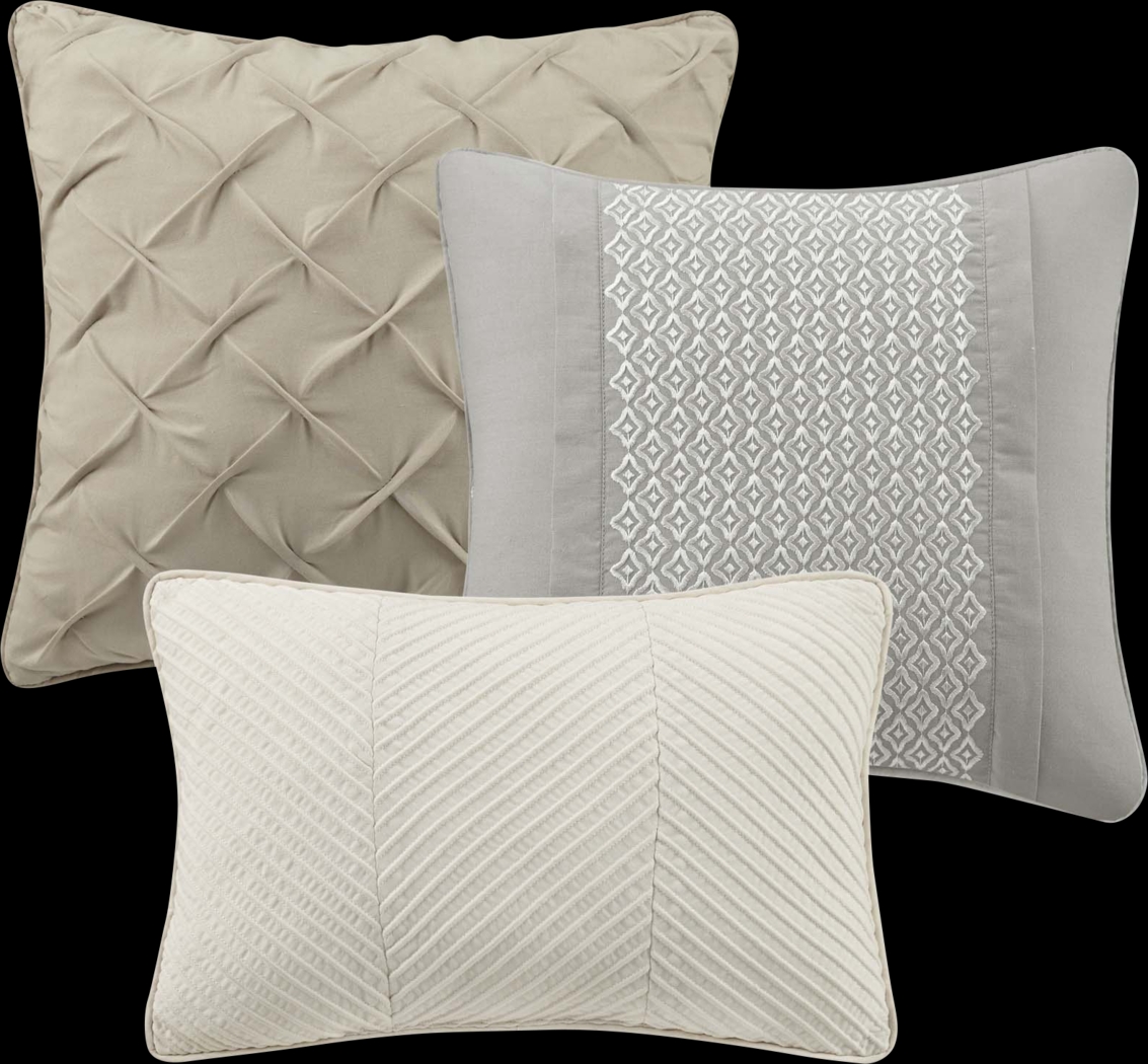 Sophora Gray 7 Pc Queen Comforter Set - Thumbnail - Image 12