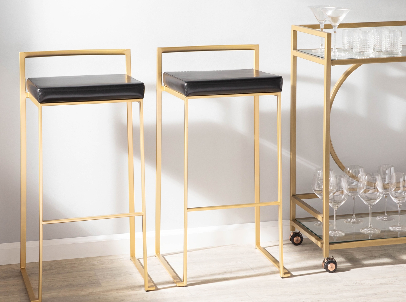 Sora Black Barstool, Set of 3 - Thumbnail - Image 2