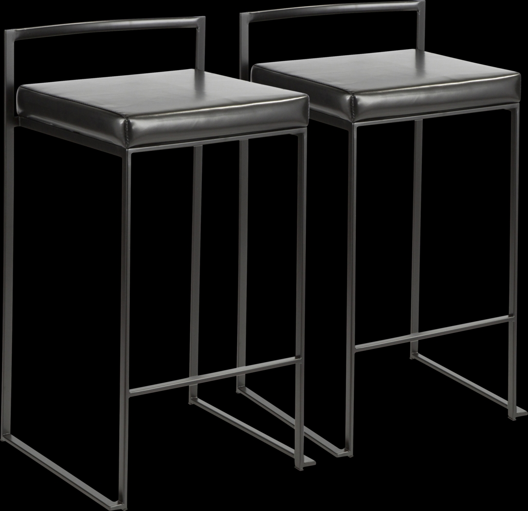 Sora Black Chrome Counter Height Stool (Set of 2) - Thumbnail - Image 1