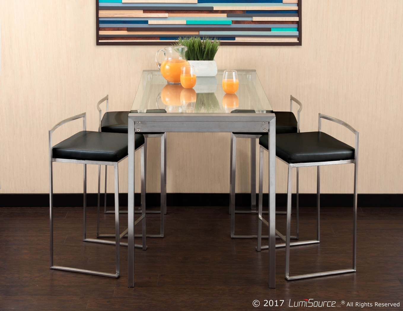 Sora Black Counter Height Table Set - Thumbnail - Image 2
