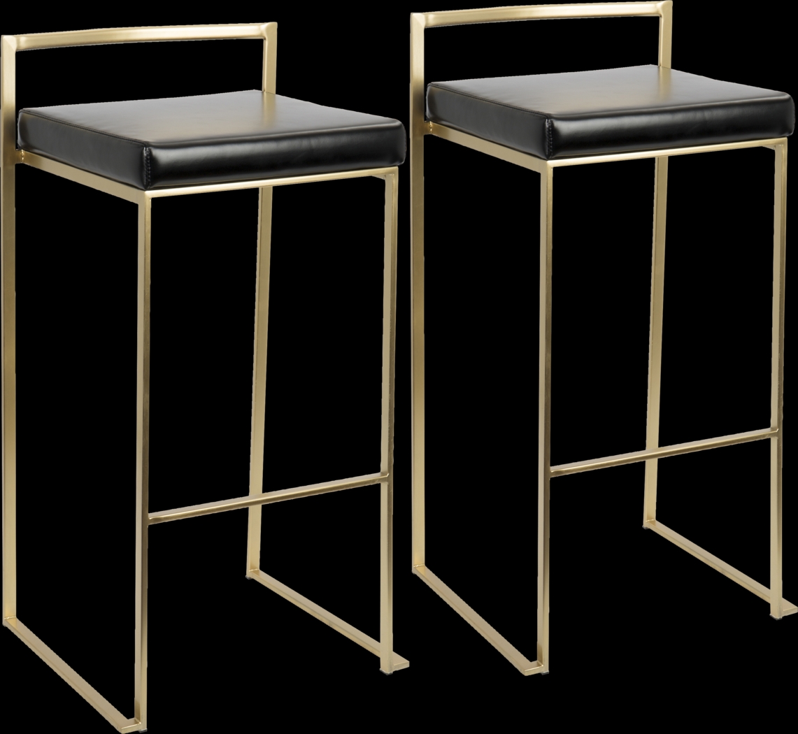 Sora Black Gold Barstool (Set of 2) - Thumbnail - Image 1