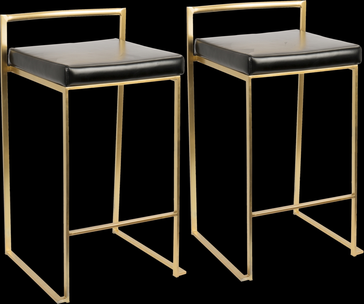 Sora Black Gold Counter Height Stool (Set of 2) - Thumbnail - Image 1