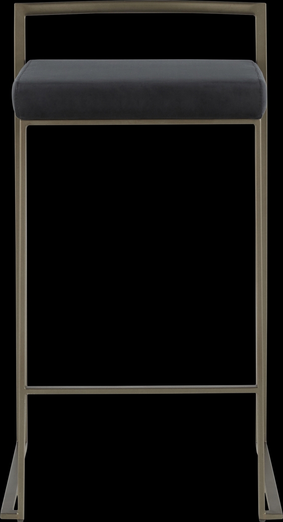 Sora Black Plush Antique Metal Counter Height Stool, Set of 2 - Thumbnail - Image 3