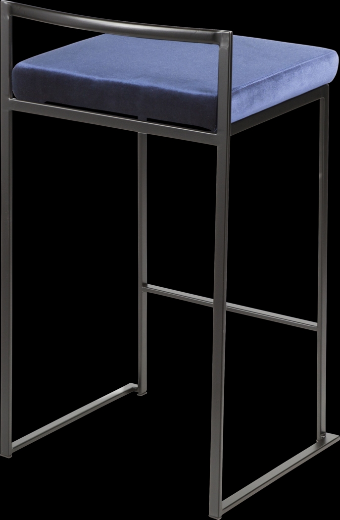 Sora Blue Chrome Counter Height Stool (Set of 2) - Thumbnail - Image 2