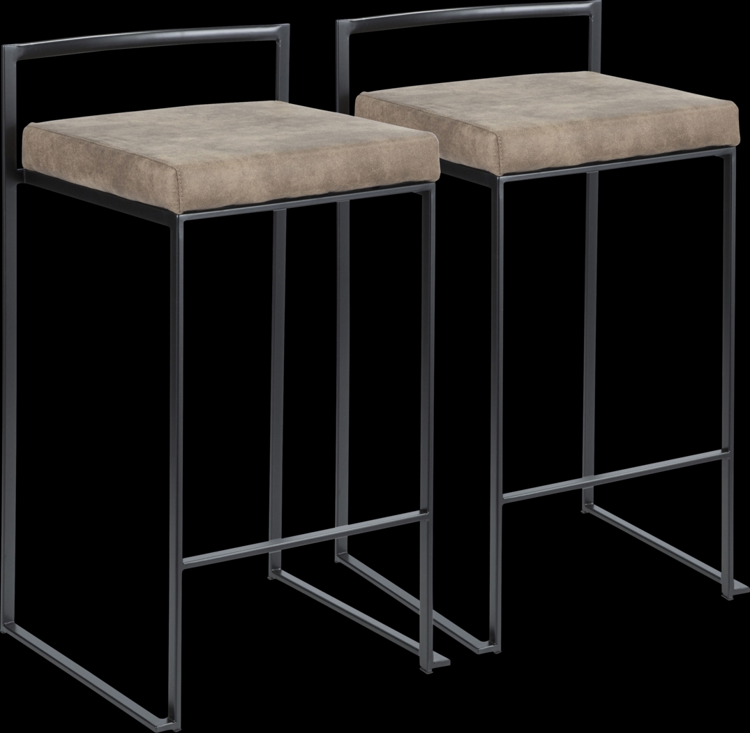 Sora Brown Chrome Counter Height Stool (Set of 2) - Thumbnail - Image 1