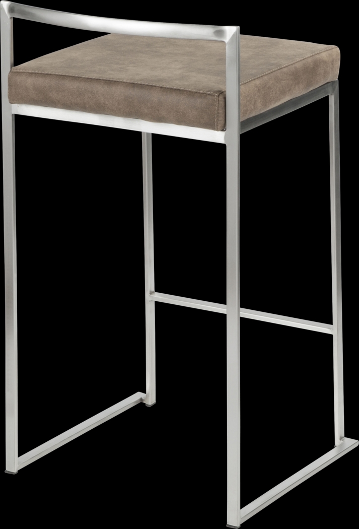 Sora Brown Silver Counter Height Stool (Set of 2) - Thumbnail - Image 2