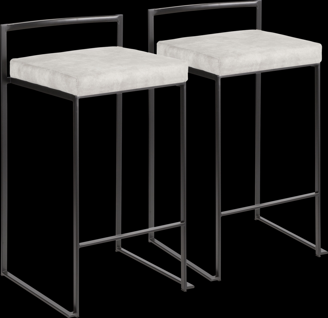Sora Gray Chrome Counter Height Stool (Set of 2) - Thumbnail - Image 1