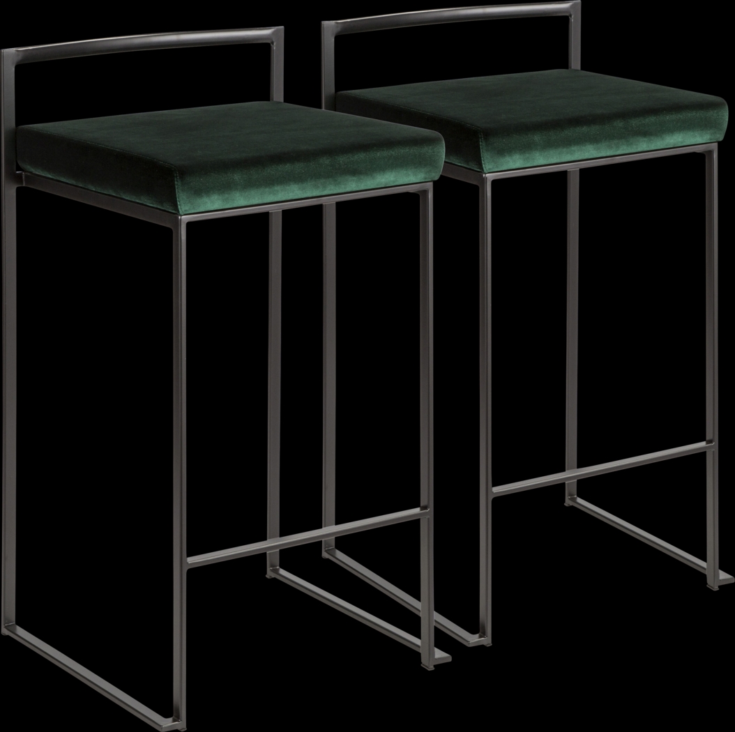 Sora Green Chrome Counter Height Stool (Set of 2) - Thumbnail - Image 1