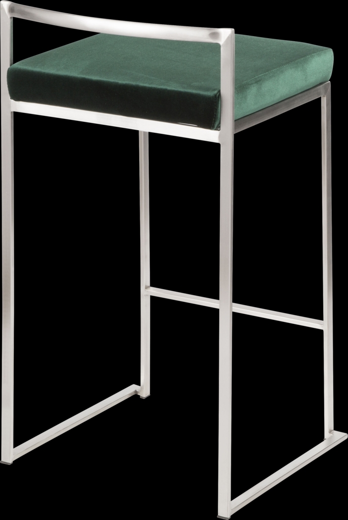 Sora Green Silver Counter Height Stool (Set of 2) - Thumbnail - Image 2