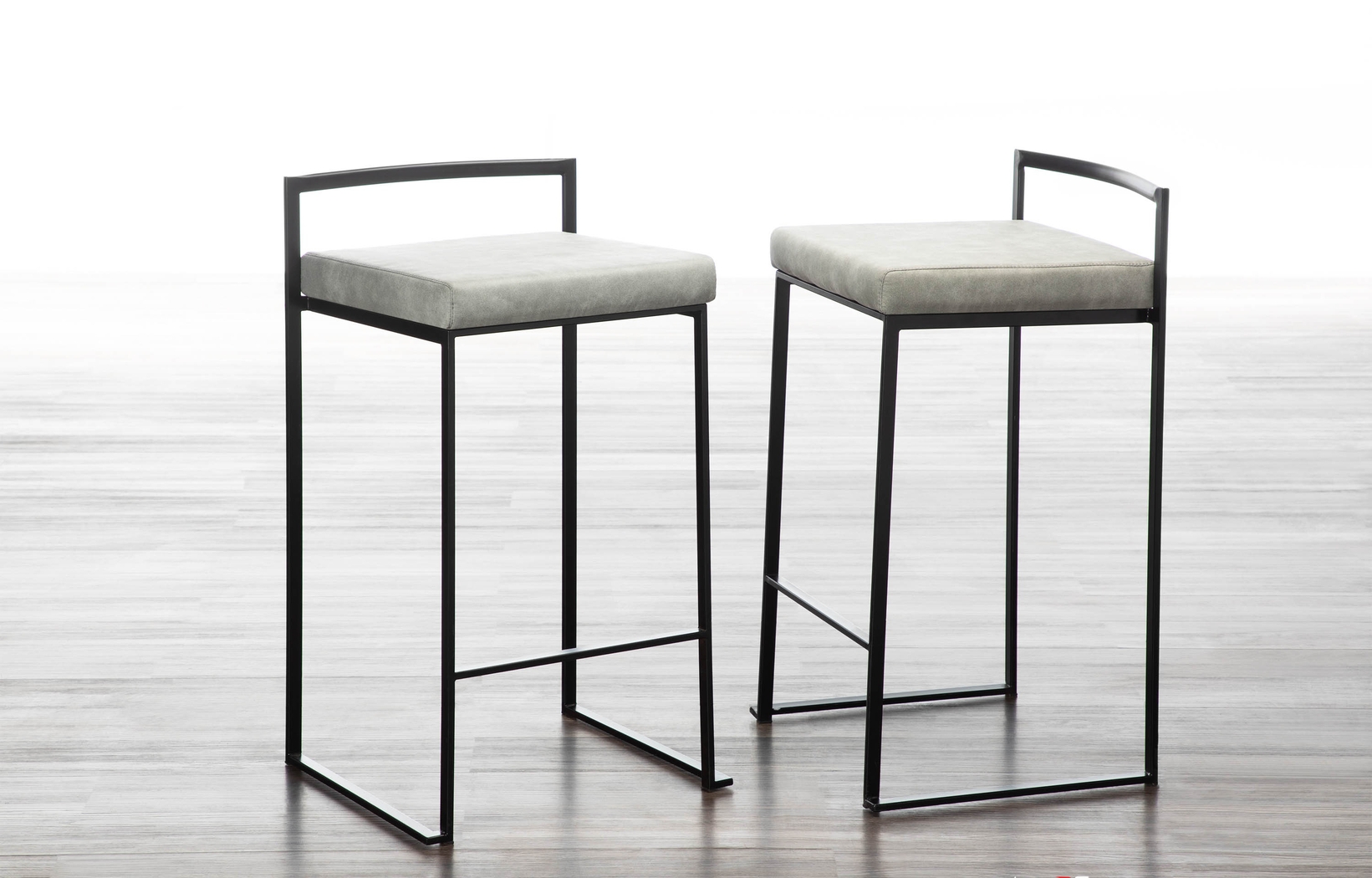 Sora II Gray Counter Height Stool, Set of 3 - Thumbnail - Image 2