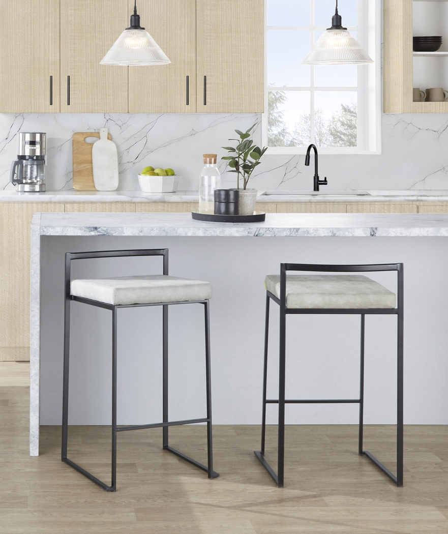 Sora II Gray Counter Height Stool, Set of 3 - Thumbnail - Image 4