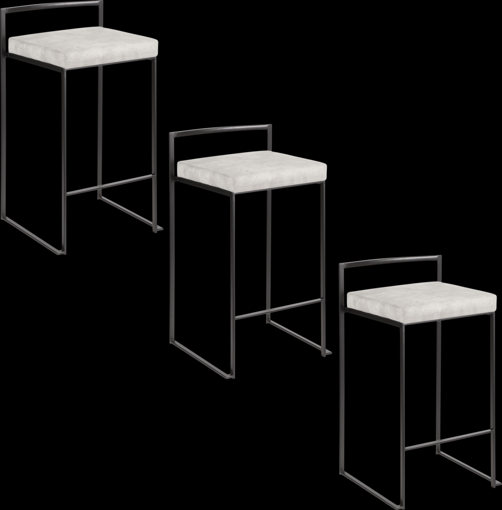 Sora II Gray Counter Height Stool, Set of 3 - Thumbnail - Image 1