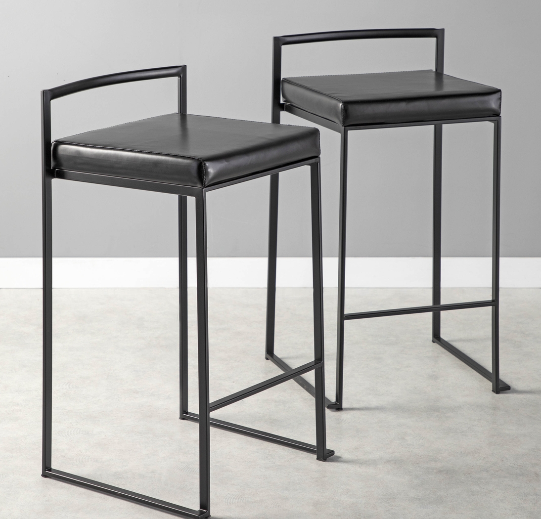 Sora III Black Chrome Counter Height Stool, Set of 3 - Thumbnail - Image 2