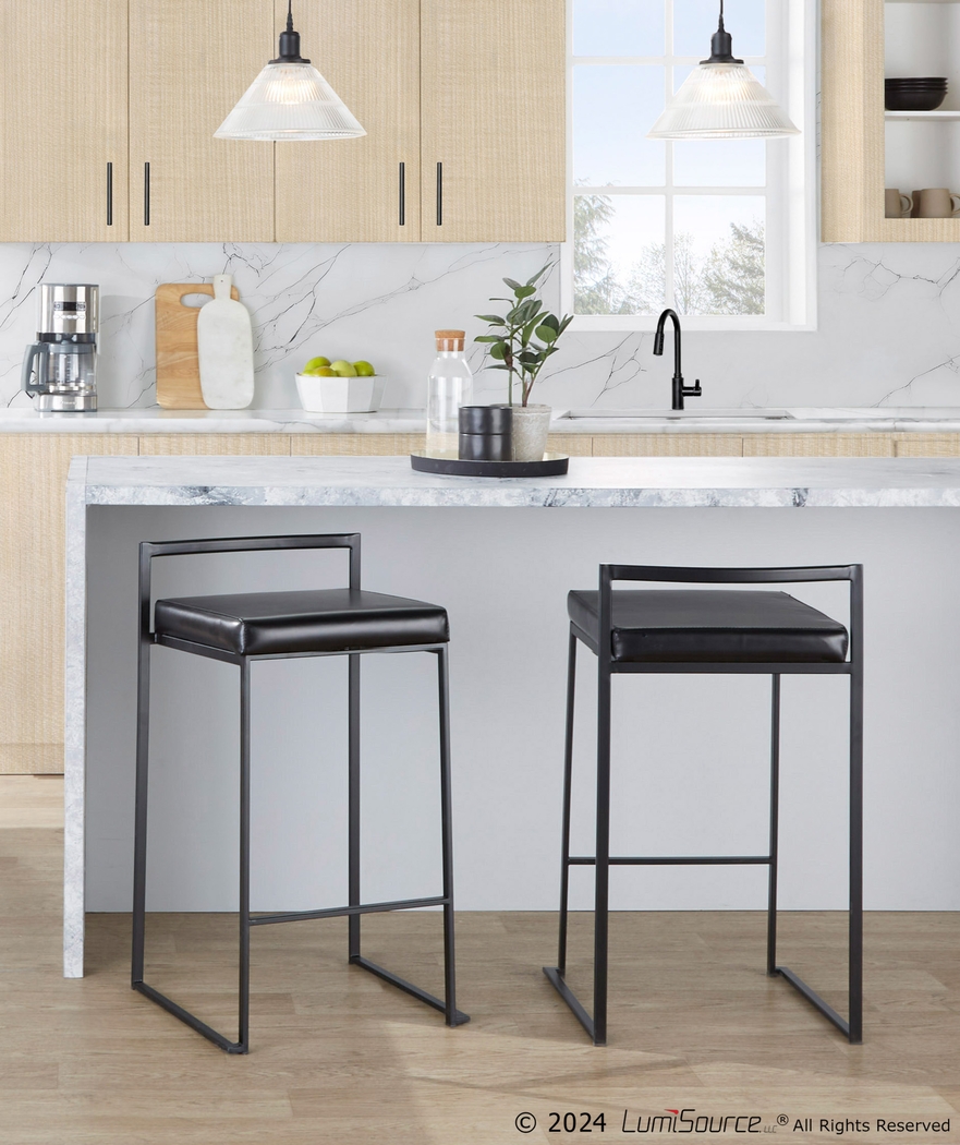 Sora III Black Chrome Counter Height Stool, Set of 3 - Thumbnail - Image 4