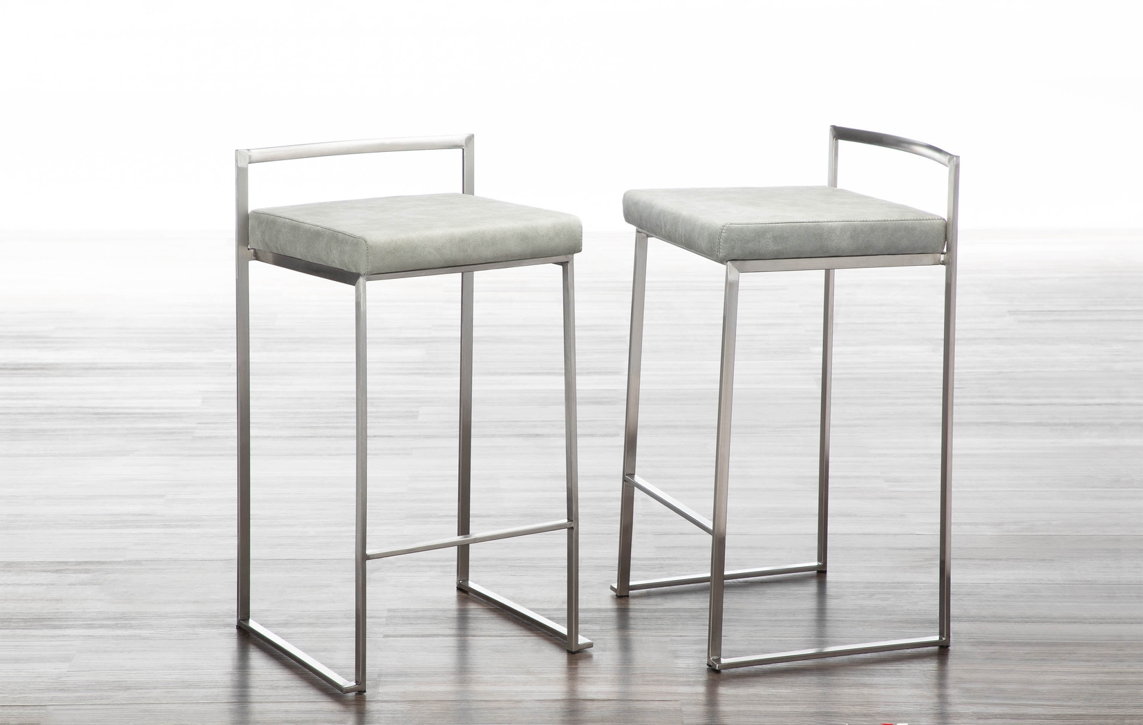 Sora III Gray Counter Height Stool, Set of 3 - Thumbnail - Image 4