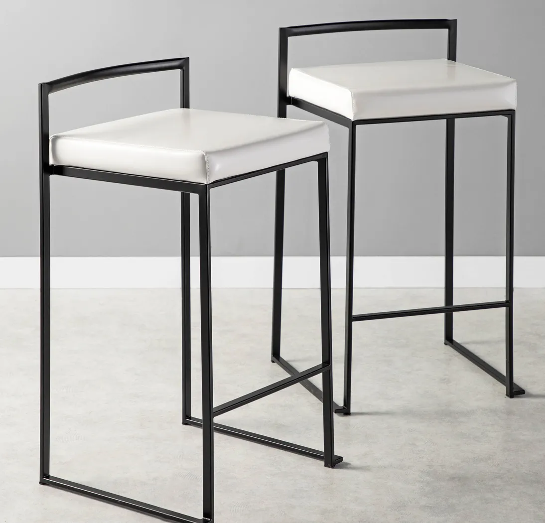 Sora III White Counter Height Stool, Set of 3 - Thumbnail - Image 3