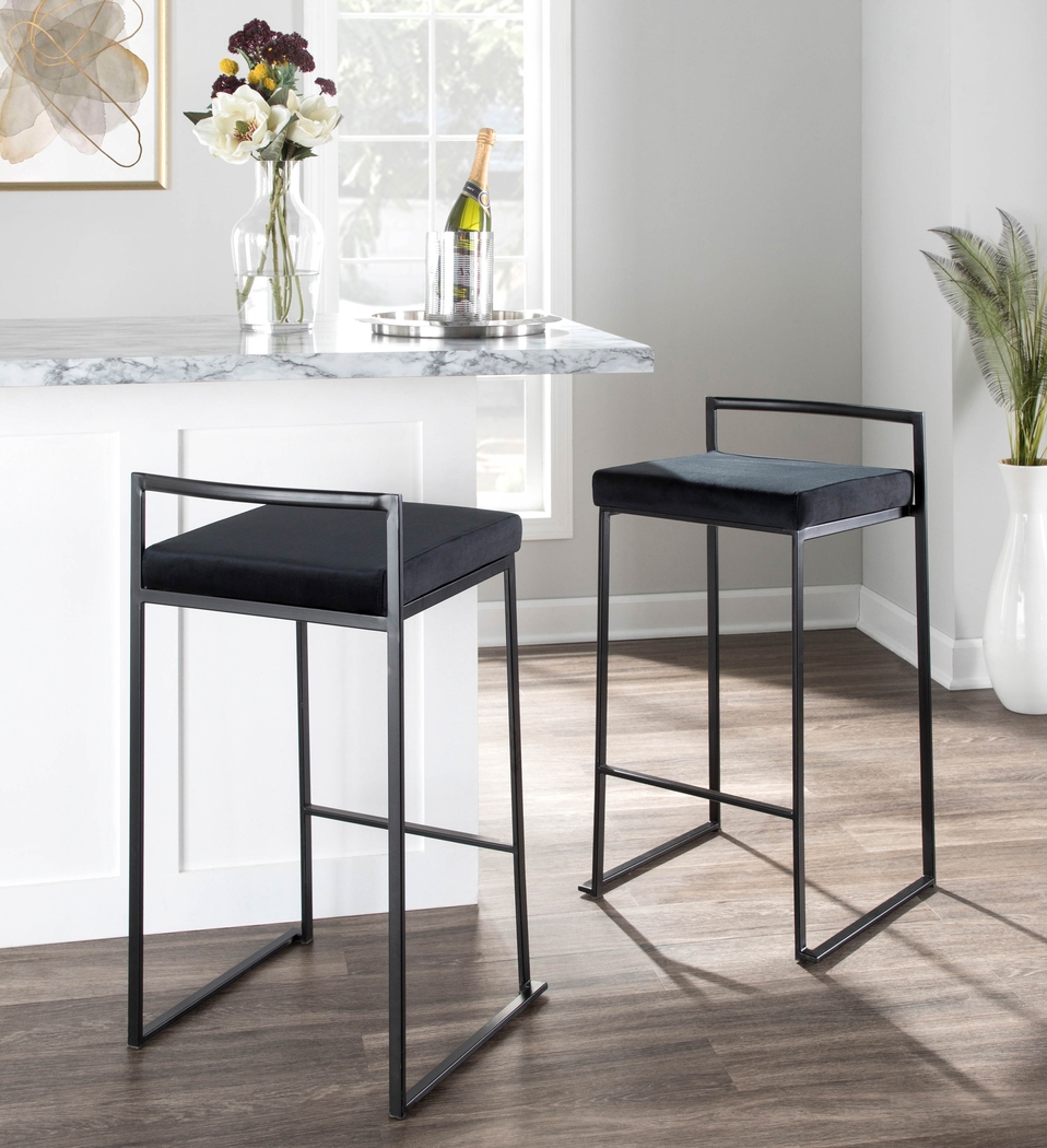 Sora IV Black Black Counter Height Stool, Set of 3 - Thumbnail - Image 2