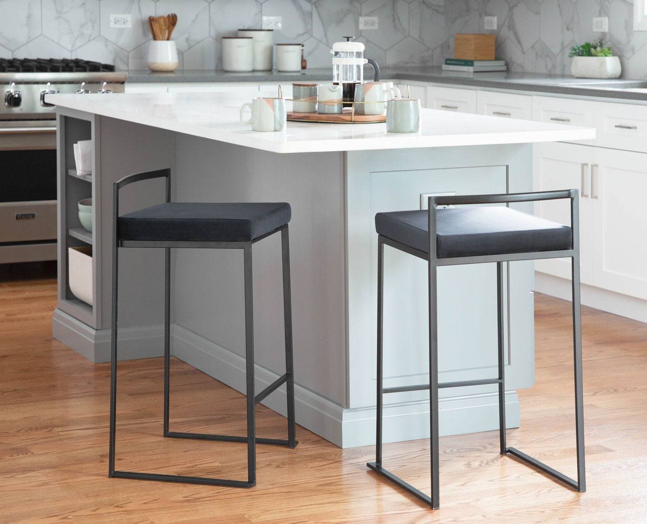 Sora IV Black Black Counter Height Stool, Set of 3 - Thumbnail - Image 4