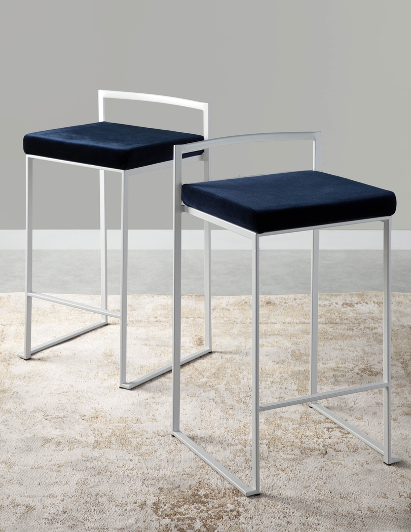 Sora IX Blue Counter Height Stool, Set of 3 - Thumbnail - Image 3