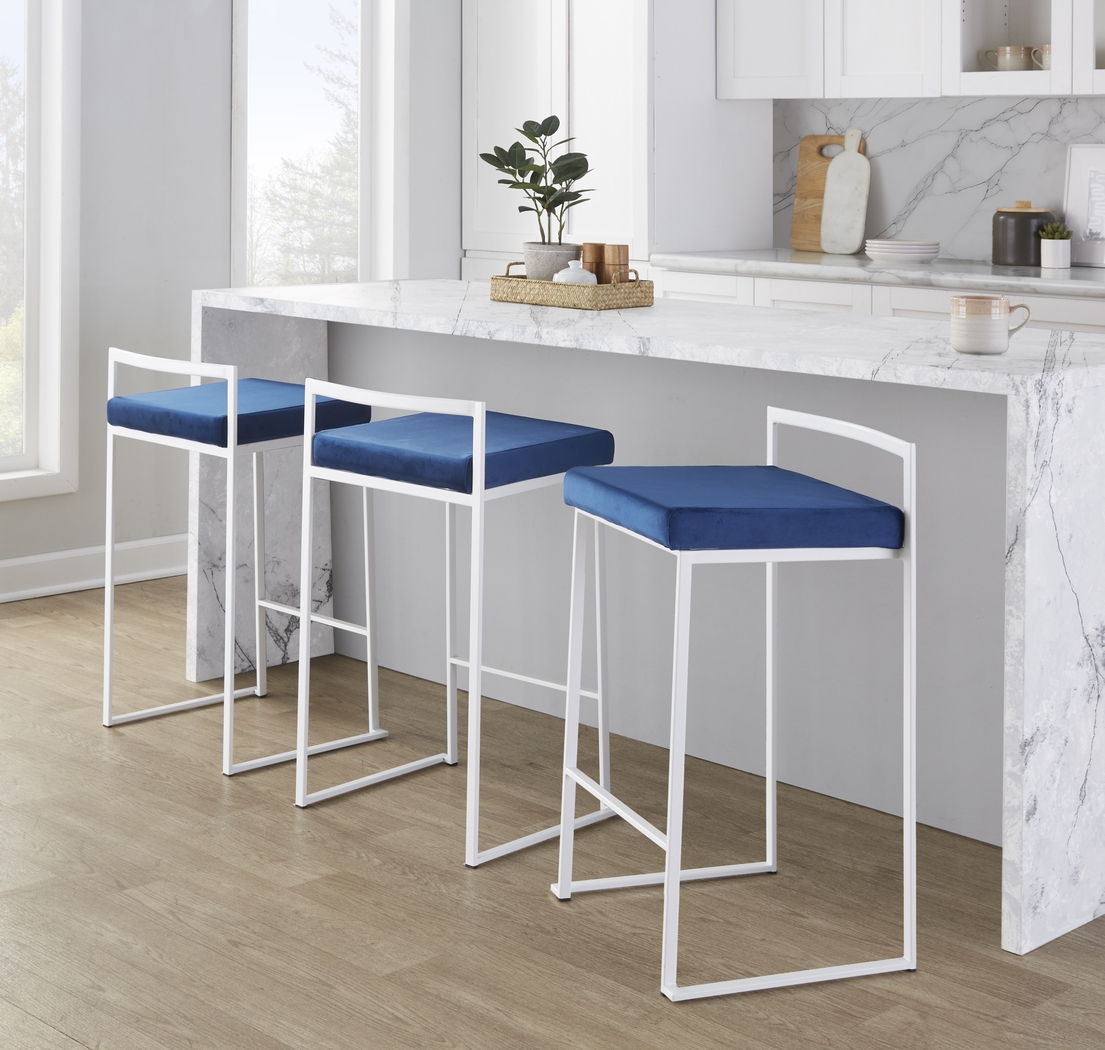 Sora IX Blue Counter Height Stool, Set of 3 - Thumbnail - Image 5