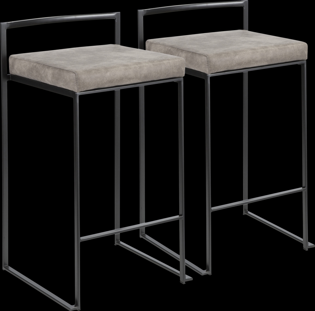 Sora Stone Chrome Counter Height Stool (Set of 2) - Thumbnail - Image 1