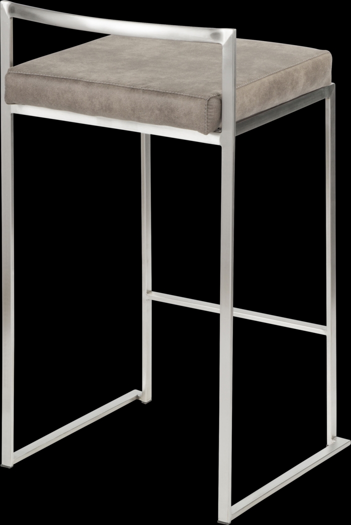 Sora Stone Silver Counter Height Stool (Set of 2) - Thumbnail - Image 2