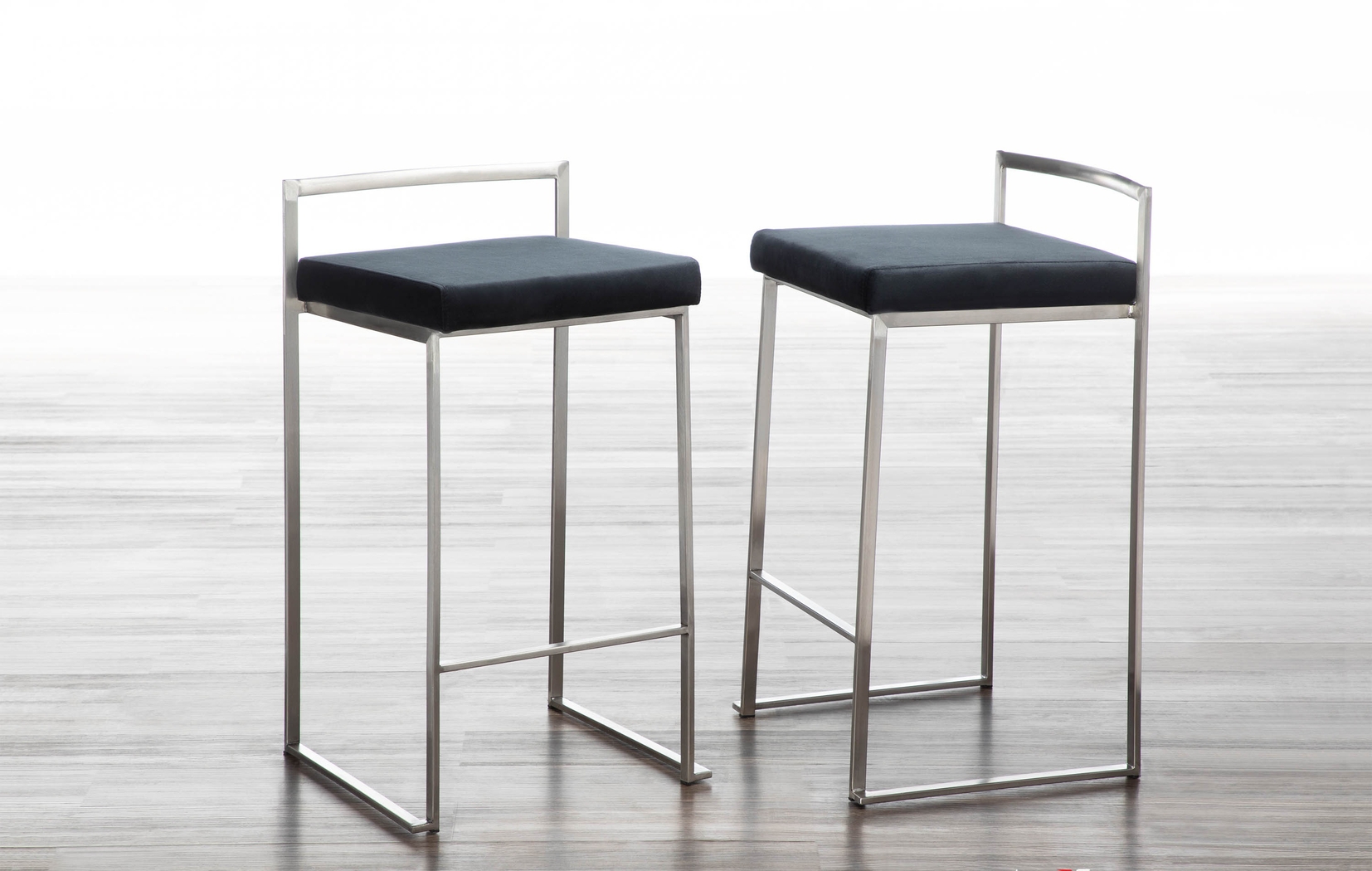 Sora V Black Counter Height Stool, Set of 3 - Thumbnail - Image 2